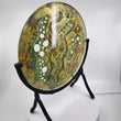Load and play video in Gallery viewer, Verre Eglomise - "Mermaid Pearls" 10" round glass. With Stand