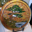 Load image into Gallery viewer, Verre Eglomise - "Lone Cypress" 10" round. With Stand
