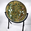 Load image into Gallery viewer, Verre Eglomise - "Mermaid Pearls" 10" round glass. With Stand