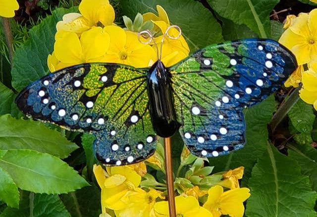 Glass Butterfly #6 -Green/Blue, Small